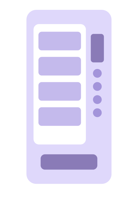 Illustration of a traditional button-based vending machine